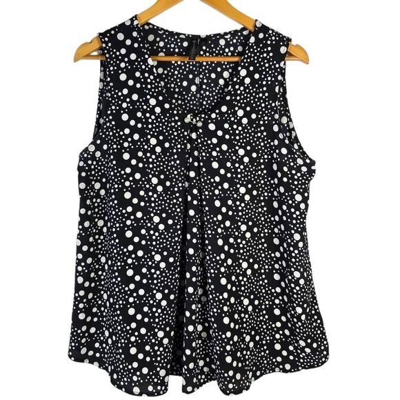 Allie & Rob Polka Dot Sleeveless Blouse - Picture 1 of 6
